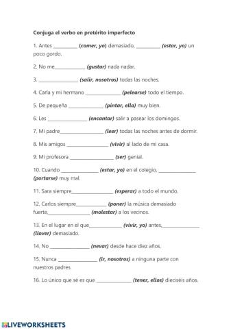 Pretérito Imperfecto