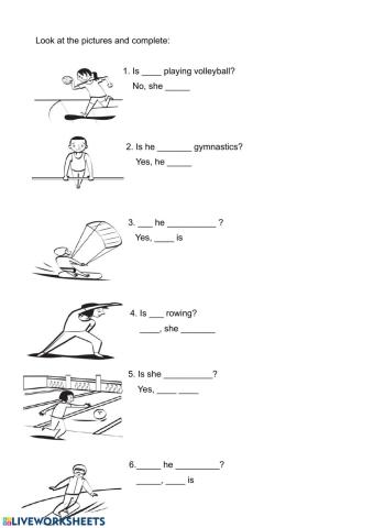 Sports and present continuous