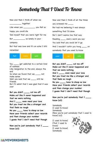 Somebody that I used to know