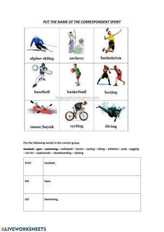 Sports and professions