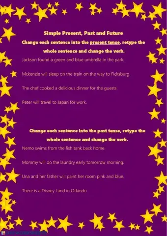 Simple Present, Past and Future Tense