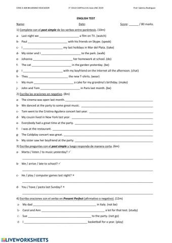 Past simple present perfect