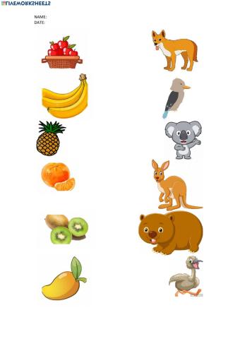 FRUIT AND ANIMALS