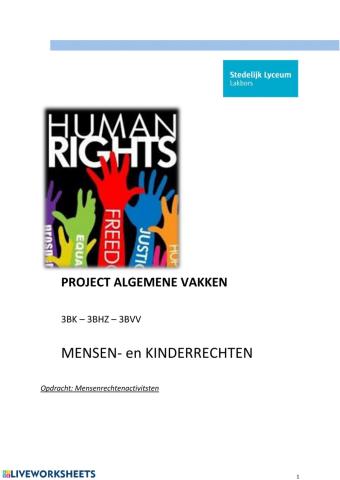 Pagina 1 Mensenrechtenactivisten