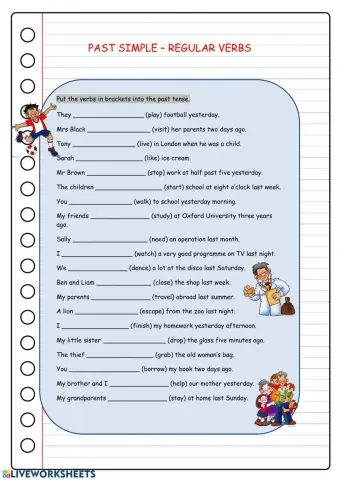 Pasado simple verbos regulares