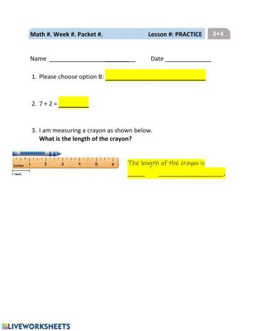 Live Worksheets Practice Page