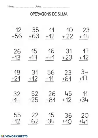 Sumes de dues xifres