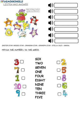Characters and numbers kids box