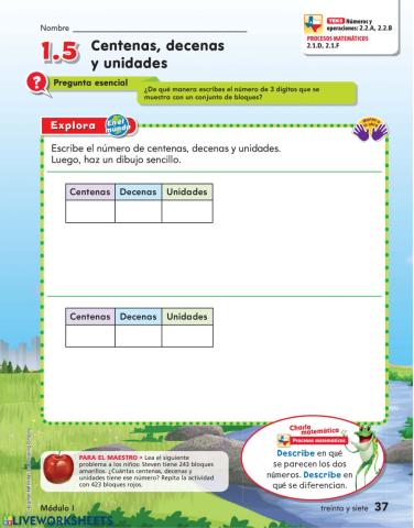 Unidades Decenas Centenas