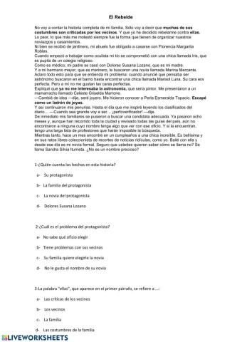 Comprensión lectora 5º