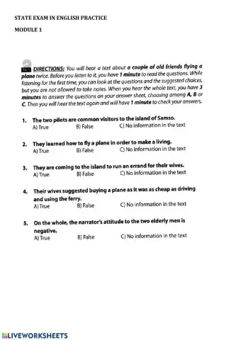State exam practice 2