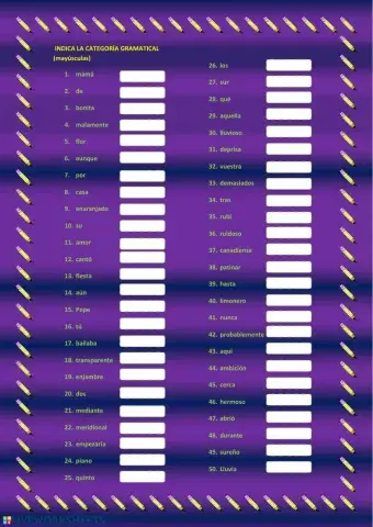 Categorías gramaticales