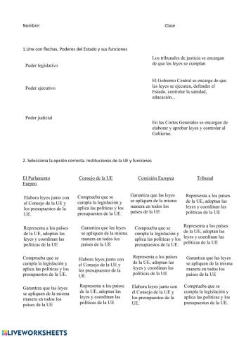 Los poderes del estado y la UE