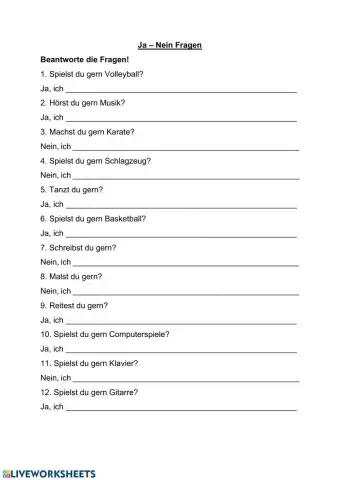 Ja-Nein Fragen