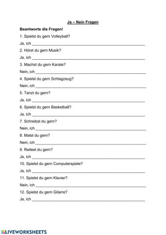 Ja-Nein Fragen