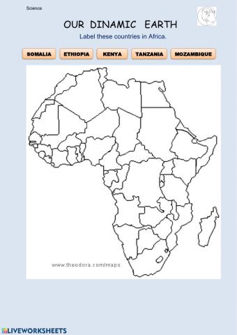 Countries in East Africa Rift Valley