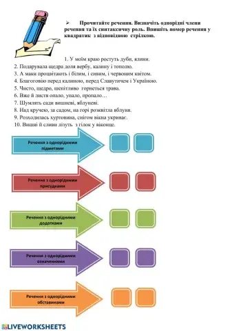 Однорідні члени речення