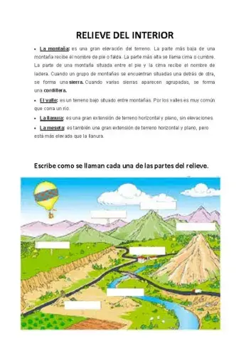 Relieve del interior