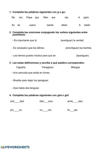 Ortografía g- j y diéresis