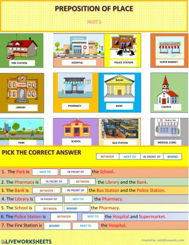 Prepositions of Place part 2
