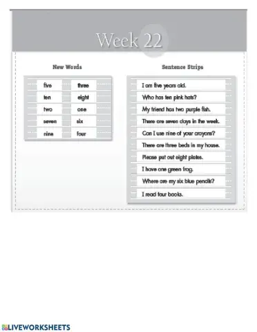Sight Words - Week 22