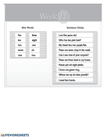 Sight Words - Week 22
