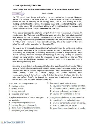 Multi-Tasking Generation