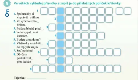 Shoda přísudku s podmětem - křížovka