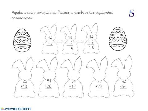 Sumas conejitos de Pascua
