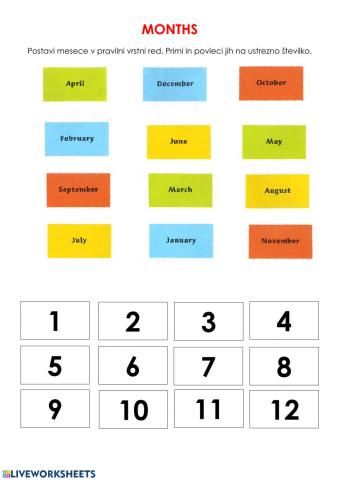 Months - Zloži mesece v pravilni vrstni red