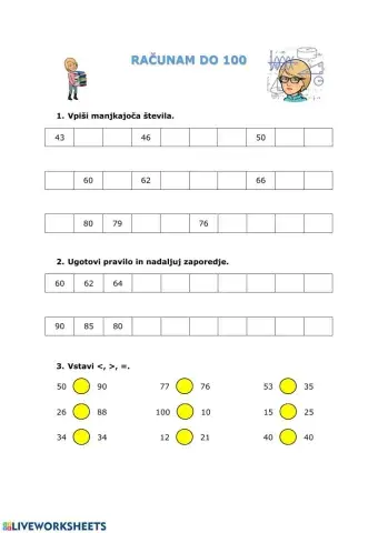 Seštevanje do 100
