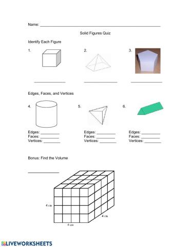 3D shapes and Volume