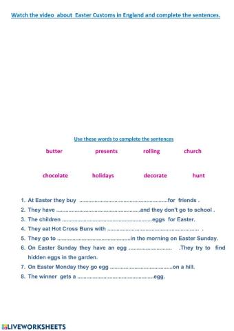 Easter customs in  England