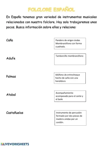 Instrumentos del folclore español