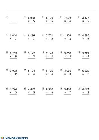 Multiplicaciones una cifra