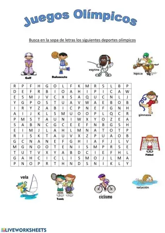 Sopa de letras - Deportes 2