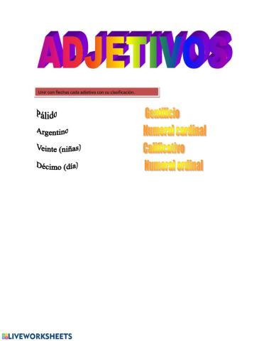 Clasificación de adjetivos