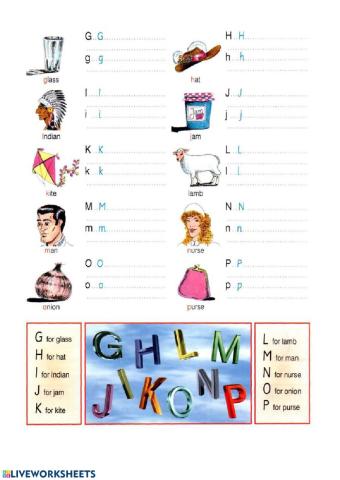 The alphabet 2.GHIJKLMNOP