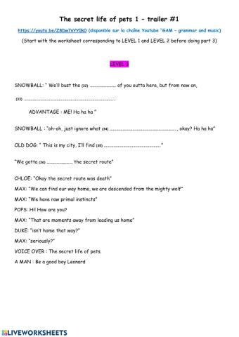 Watch listen and complete PART 3