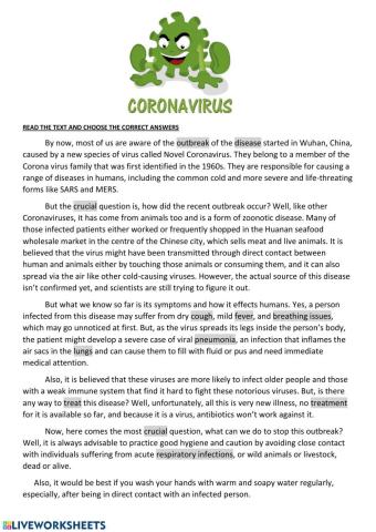 Coronavirus reading
