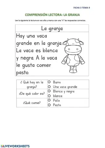 Compresión Lectora: La Granja