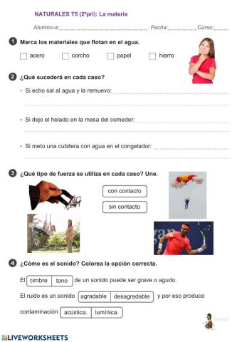 Evaluación: Naturales 2º