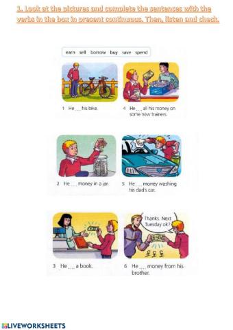 Eyes open 2 - Money Verbs