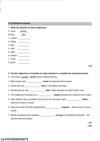 Test 5 grade Part 3