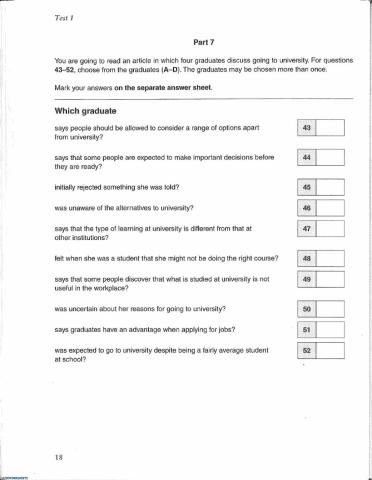FCE Practice Test Reading part 3