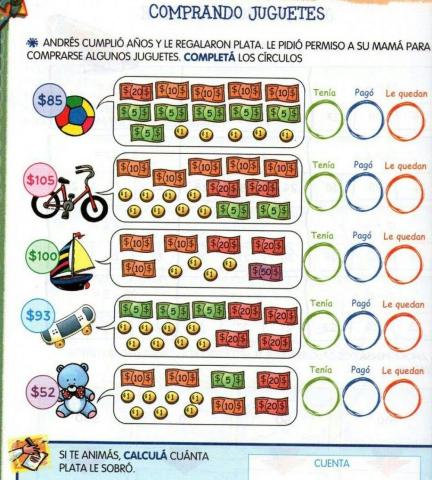 Suma y resta de dinero