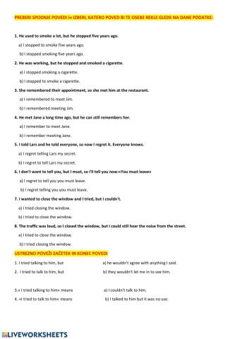 Gerund and infinitive