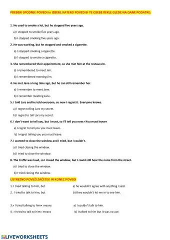 Gerund and infinitive