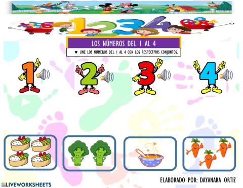 Los números del 1 al 4