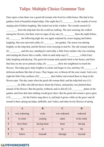 Multiple Choice Grammar Test. ZNO UA